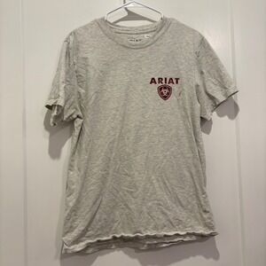Ariat Mens True American Grit Graphic T-Shirt Gray Truck Logo Size M 9/1